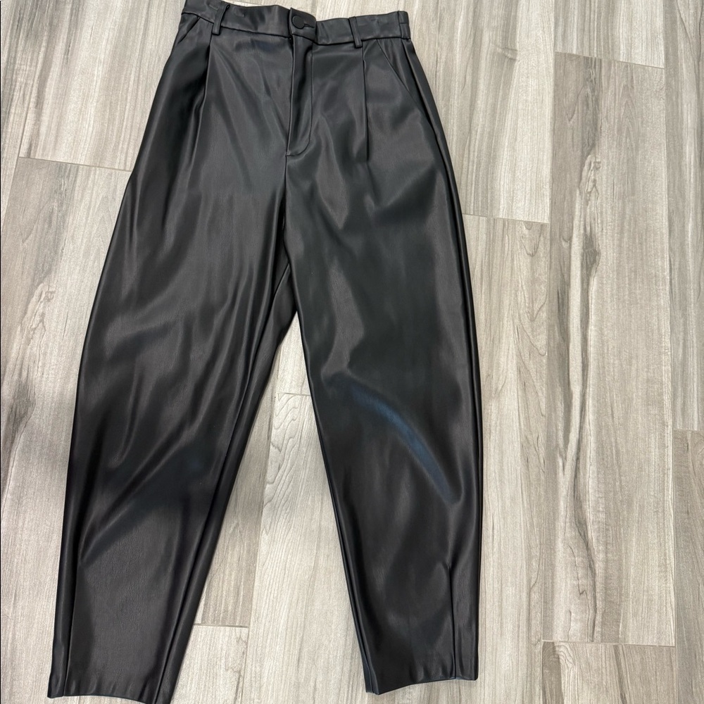 ZARA leather joggers